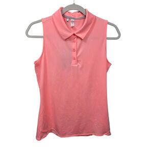 Under Armour Womens Sleeveless Golf Polo Shirt Pink HeatGear Size Medium